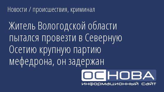 Житель Вологодской области пытался провезти в Северную Осетию крупную партию мефедрона, он задержан