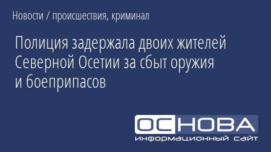 Полиция задержала двоих жителей Северной Осетии за сбыт оружия и боеприпасов