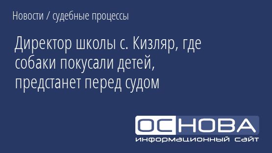 Директор школы с. Кизляр, где собаки покусали детей, предстанет перед судом