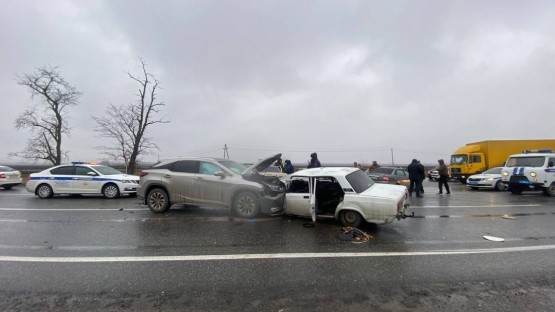 Крупное ДТП с участием четырех автомобилей произошло в районе с. Хумалаг