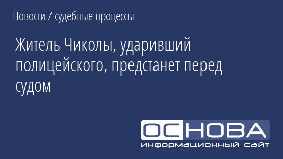 Житель Чиколы, ударивший полицейского, предстанет перед судом