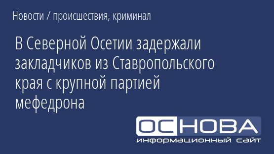 В Северной Осетии задержали закладчиков из Ставропольского края с крупной партией мефедрона