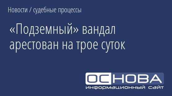 «Подземный» вандал арестован на трое суток