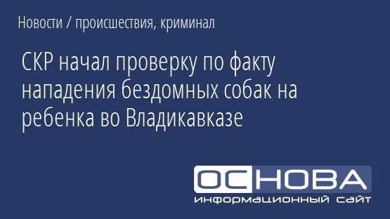 СКР начал проверку по факту нападения бездомных собак на ребенка во Владикавказе