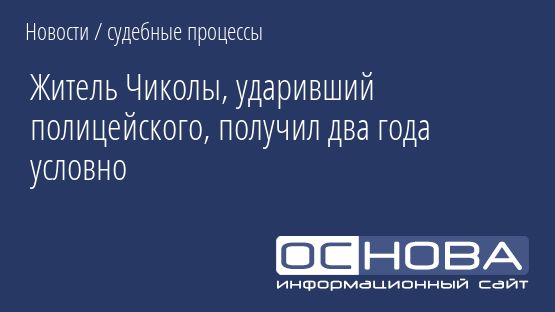 Житель Чиколы, ударивший полицейского, получил два года условно