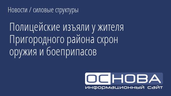 Полицейские изъяли у жителя Пригородного района схрон оружия и боеприпасов