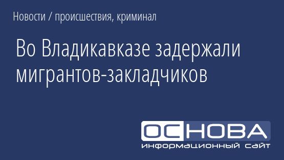Во Владикавказе задержали мигрантов-закладчиков
