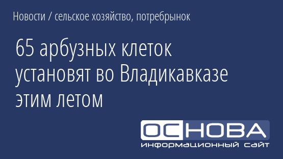 65 арбузных клеток установят во Владикавказе этим летом